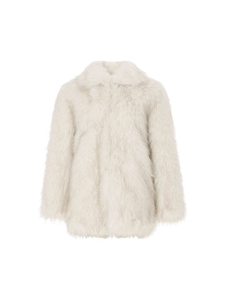 Seraphic Fur Half Coat with plush faux fur texture in an elegant design – Sincethen