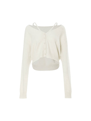 Ivory Slit Knit Cardigan with side slits and soft knit texture – Sincethen