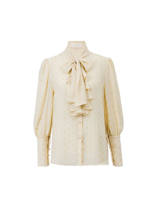 Elegant and versatile Sincethen Bijou Tie Blouse with chic tie detail