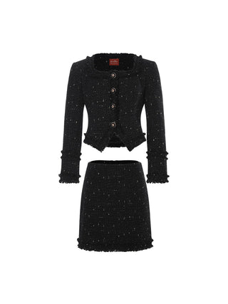 Glitter Tweed Set - Elegant two-piece tweed outfit with shimmering details by Sincethen