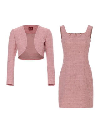 Rosepink Tweed Set - Romantic pink tweed two-piece outfit with feminine detailing by Sincethen