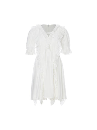 Blanc ruffle mini dress