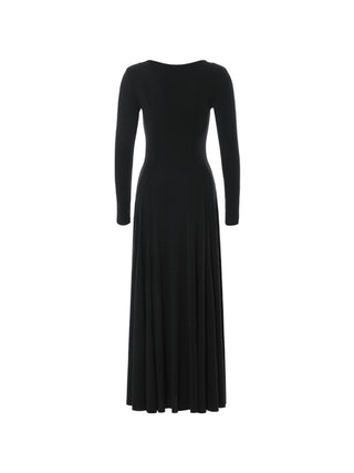 Darkblack round long dress