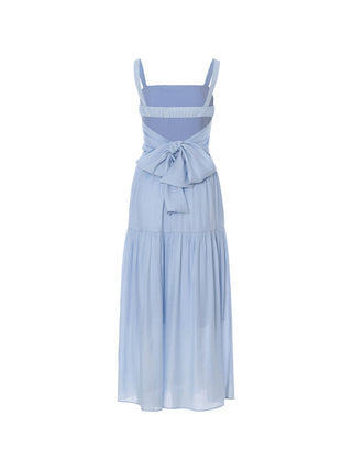 Sky back ribbon long dress