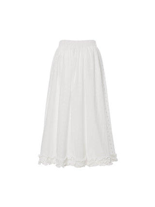 Embroidered flower long skirt