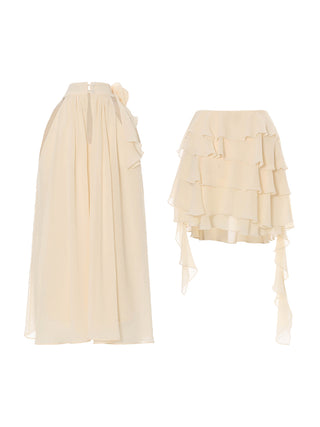 Wave ruffle set (cream)