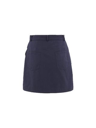 Navy pintuck mini skirt