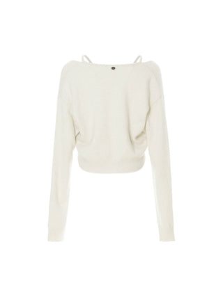 Ivory slit knit cardigan