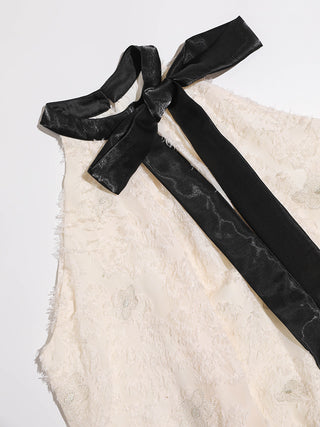 Bacchus black ribbon long dress