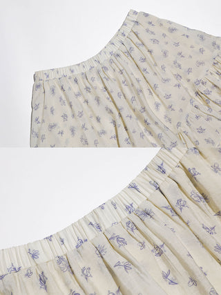 Blueflower banding skirt