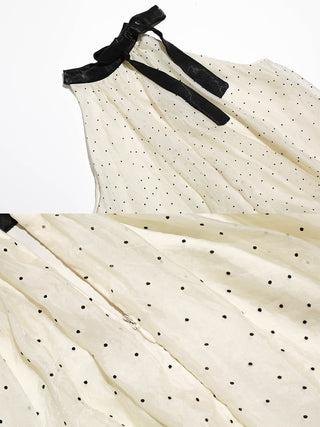 Dot balloon mini dress (Ivory)