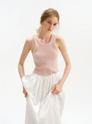 Powder pink knit top