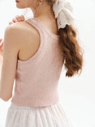 Powder pink knit top