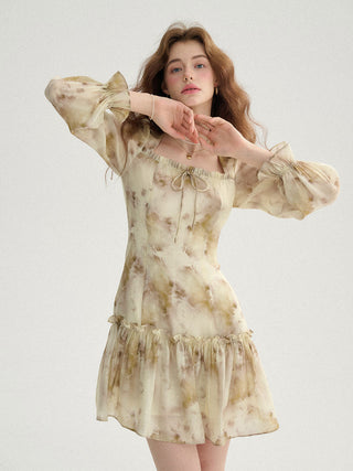 Blossom Printed Mini Dress - Romantic floral print mini dress for feminine styling