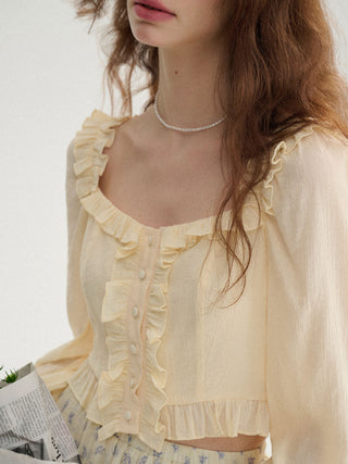 Butter ruffle blouse