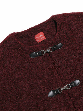 Carmine buckle short coat