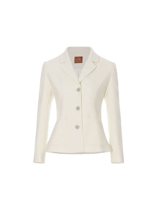 Classic Collar Jacket in Ivory with a structured fit, perfect for a clean and timeless classic look.