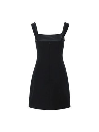 Classic Pearl Point Mini Dress Black