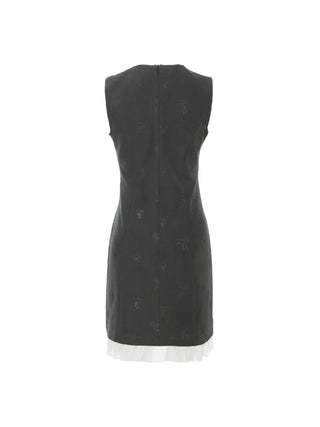 Dark Gray Ribbon Mini Dress