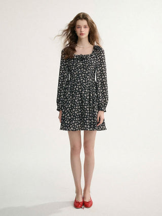 Dot Flori Mini Dress with polka dot pattern, perfect for a feminine and vintage-inspired look.