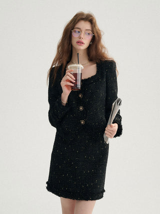 Glitter Tweed Set - Elegant two-piece tweed outfit with shimmering details by Sincethen