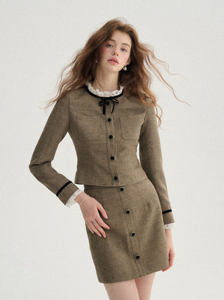 Judy Tweed Set - Elegant two-piece tweed outfit perfect for romantic fall styling by Sincethen