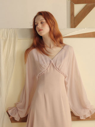 Light Sheer Long Dress styled for a romantic and elegant look