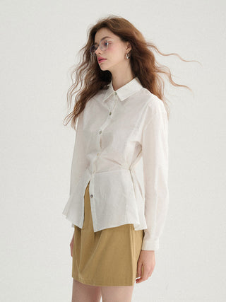 Melo Two-Way Blouse in versatile styling, front view