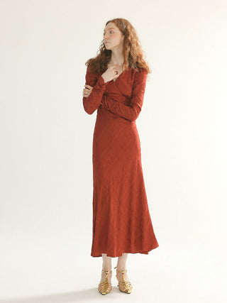 Red Silhouette Long Dress - Alluring Designer Gown by Sincethen