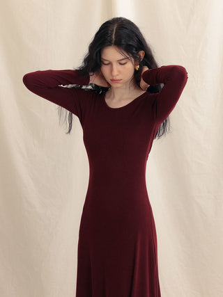 Redwine round long dress