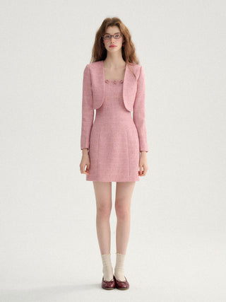 Rosepink Tweed Set - Romantic pink tweed two-piece outfit with feminine detailing by Sincethen