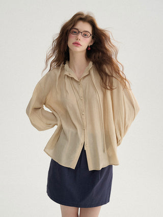 Sally High Neck Blouse - Elegant high neck design, perfect for fall styling