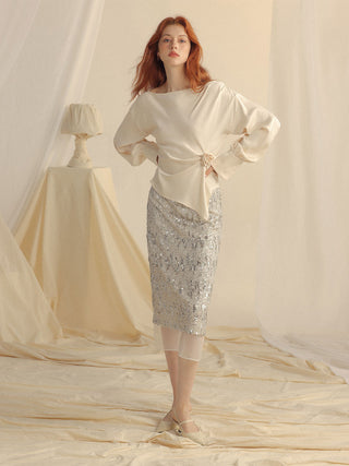 Shine Sequin Midi Skirt perfect for adding a glamorous touch to year-end celebrations