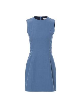 Slim Cotton Mini Dress Blue