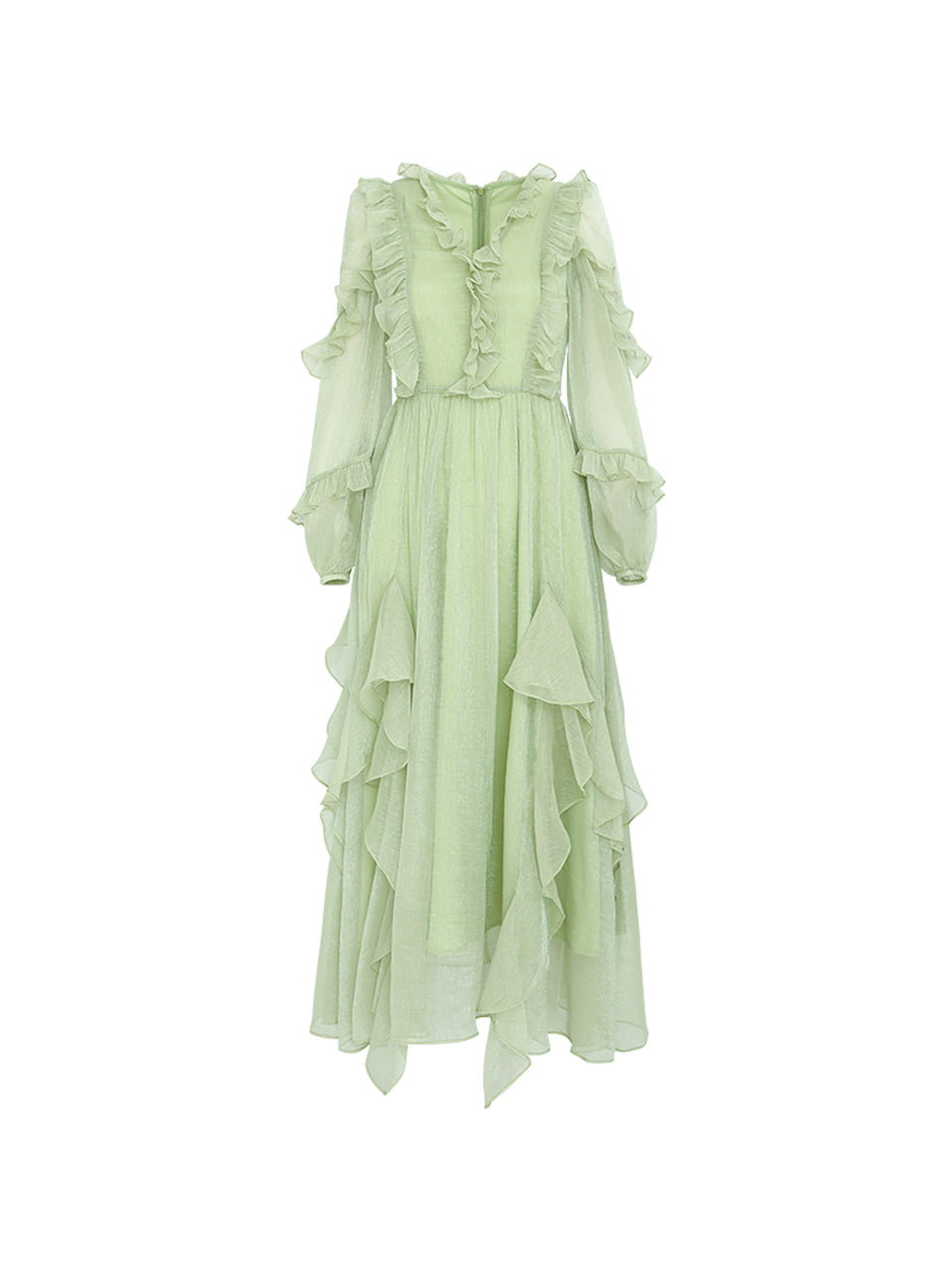 Long ruffle fashion dress